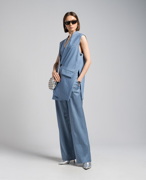 Gauchere Blue pants with a reaper effect M12403010600