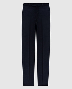 ISAIA Blue checked wool and cashmere pants 00731599613