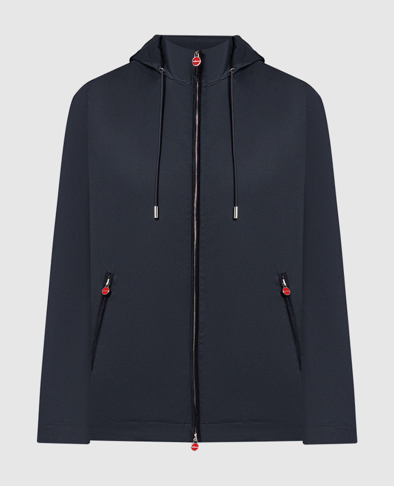

Blue windbreaker with a hood Kiton