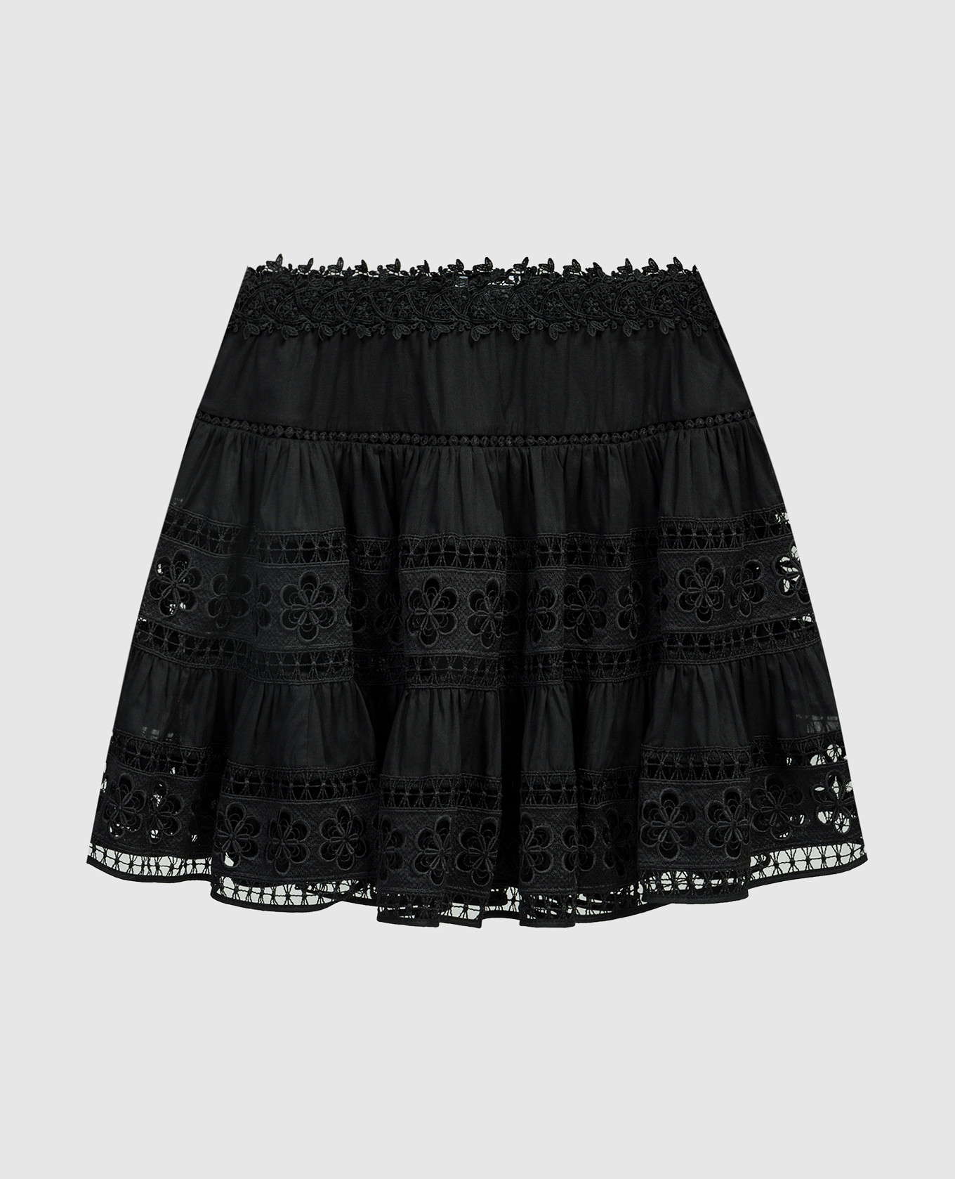 Charo Ruiz - Black skirt Lea with lace 231401 - shop with