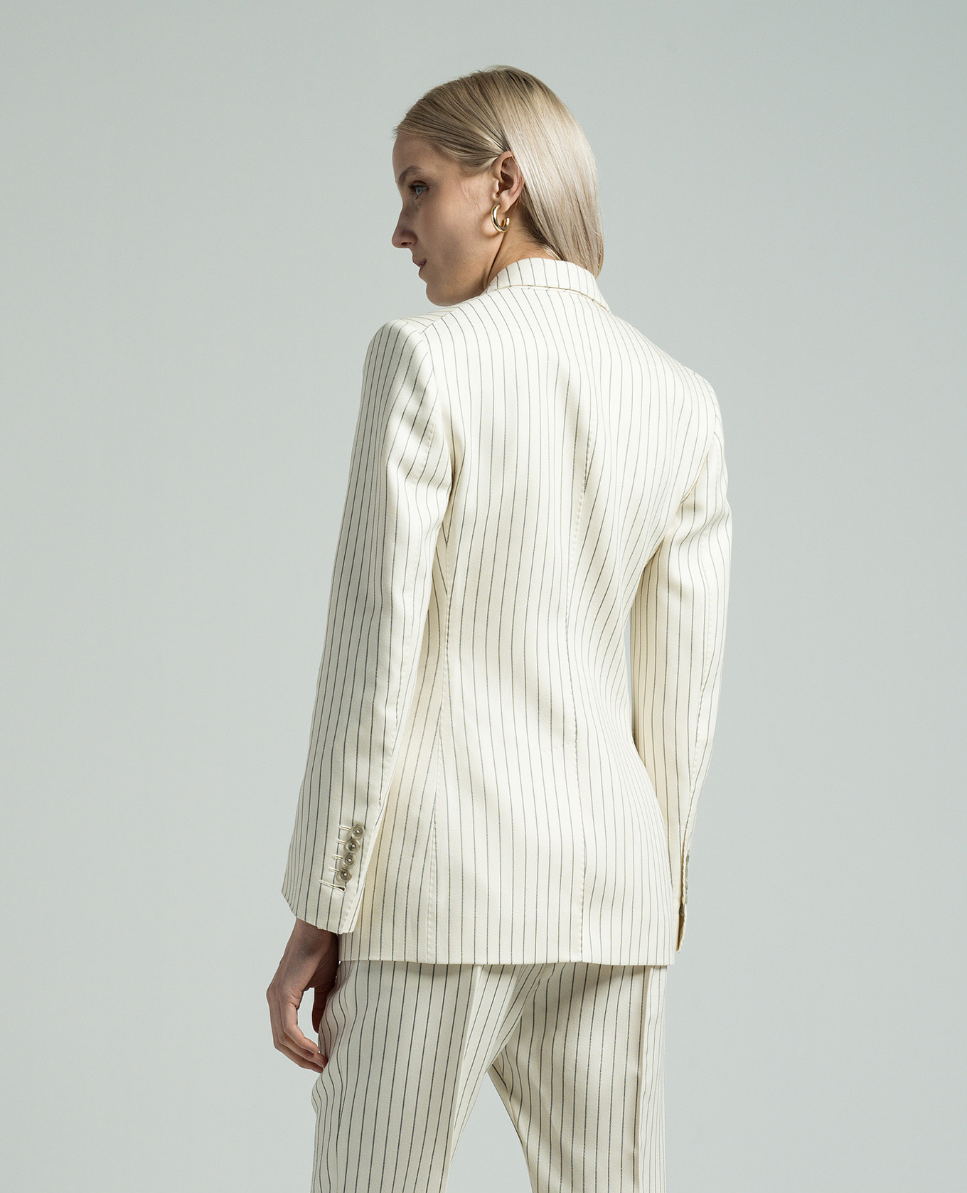 WALLIS double-breasted jacket in striped wool and silk Tom Ford 4