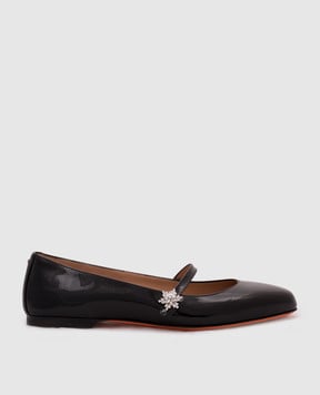 Santoni Black patent leather ballet flats WAAH71346KI1NVHD