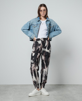 Twinset Joggers in a print with a metallic logo 241AP2505