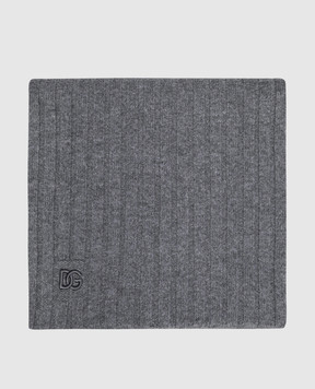 Dolce&Gabbana Grey ribbed cashmere scarf FXR15ZJBW0S