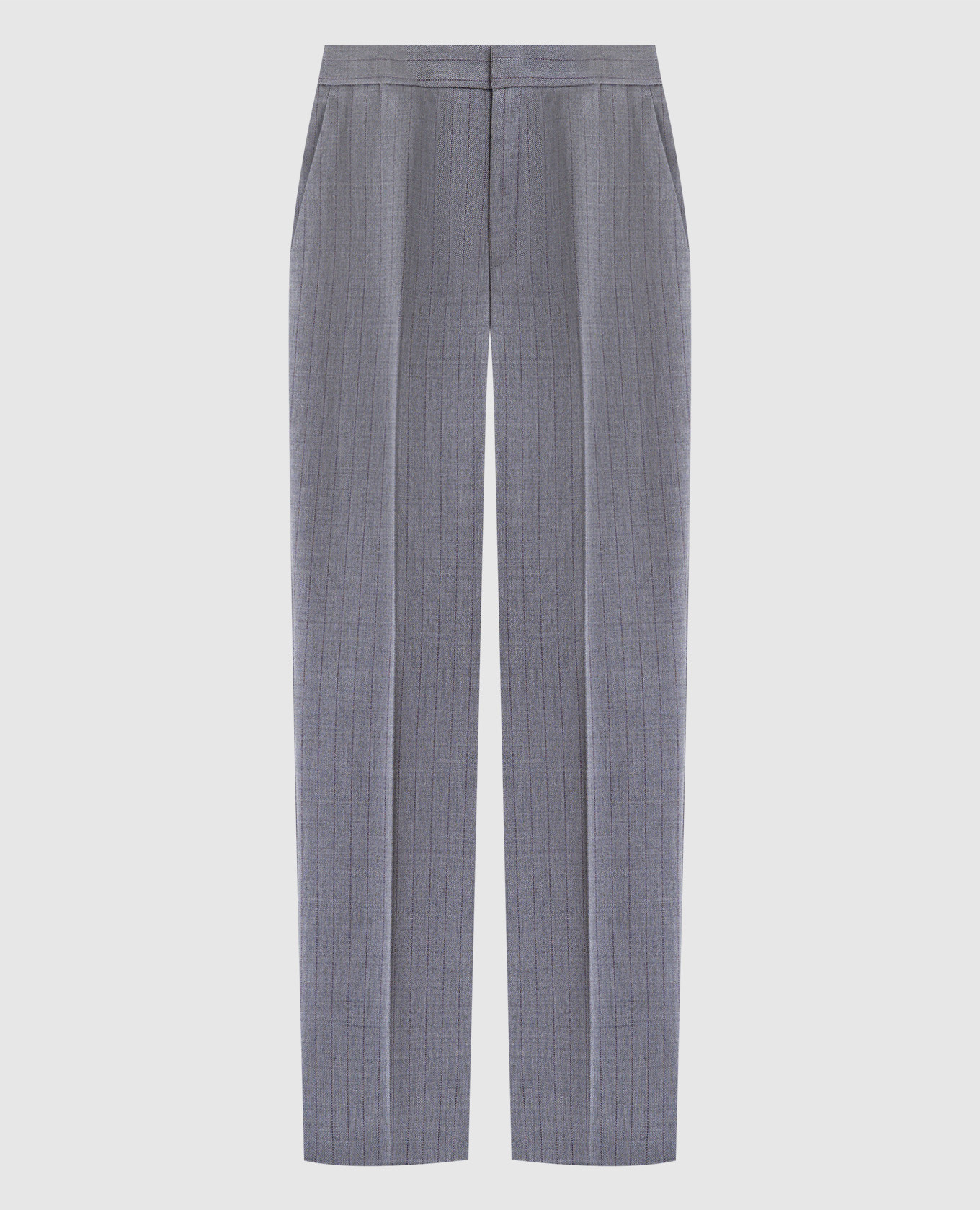 Grey wool trousers with logo pattern Twinset