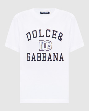 Dolce&Gabbana White t-shirt with contrasting logo F8V09ZGDCNV
