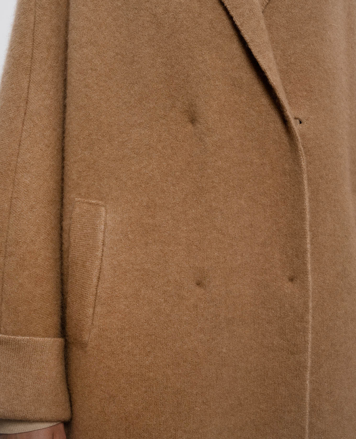 Brown double-breasted coat with camel wool and silk BOBOUTIC 5