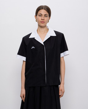 Rowen Rose Black shirt with logo patch TOPRR291