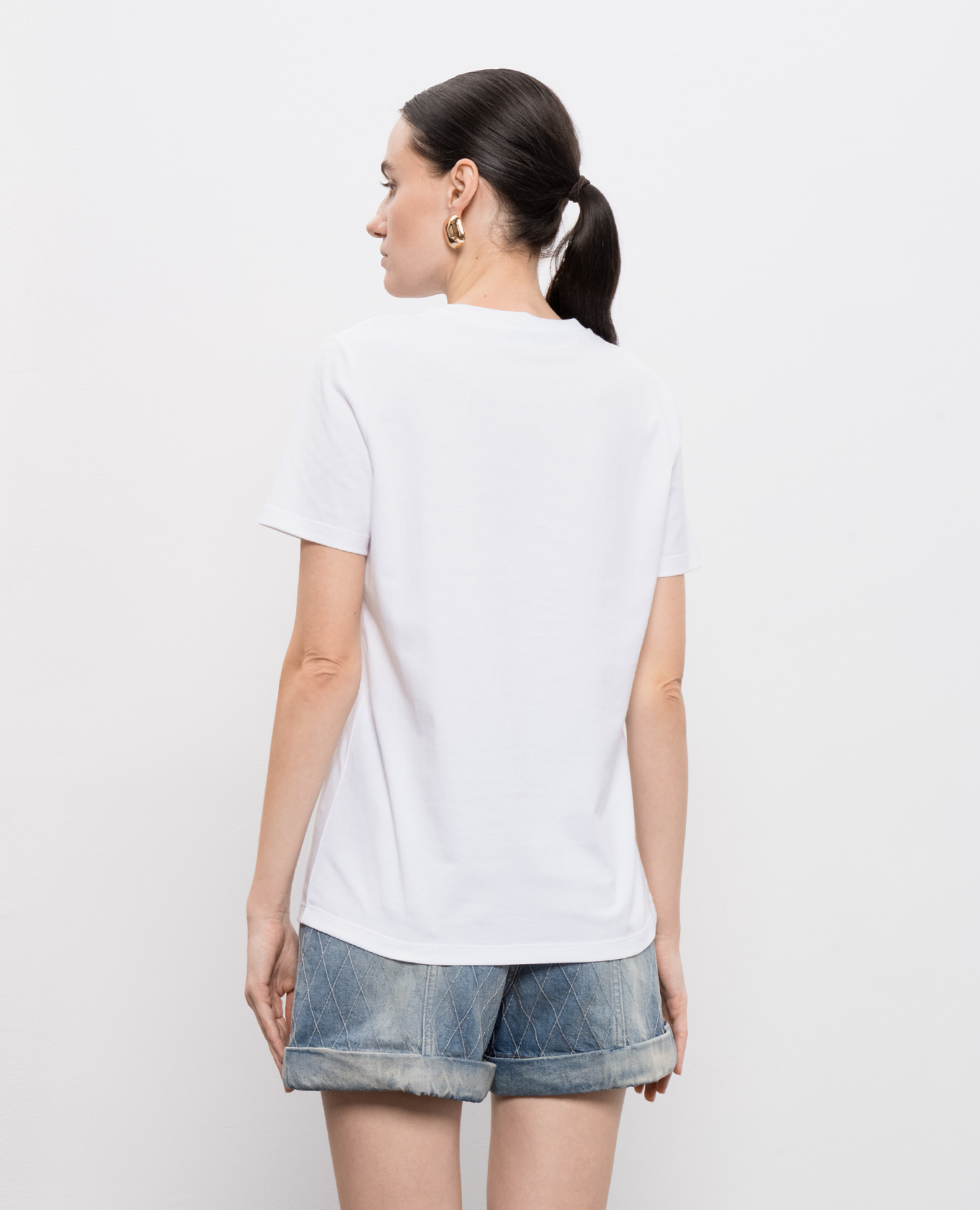

White T-shirt with branded print Balmain