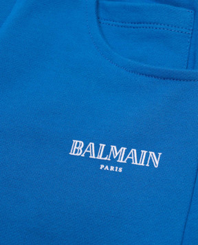 Balmain Children's blue shorts with logo BW6P89Z1753410
