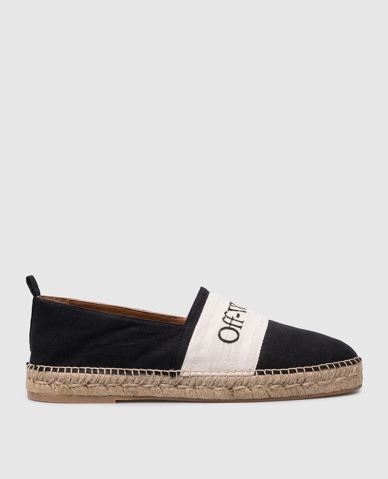 

Bookish espadrilles in black linen with a logo pattern Off-White