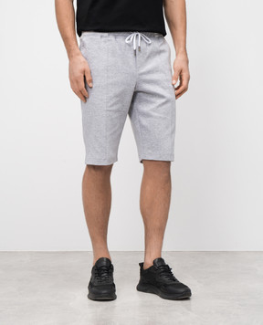 CAPOBIANCO Grey melange shorts with emblem 18M751TS0058