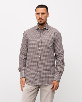 Brunello Cucinelli Brown checkered shirt MY6471718