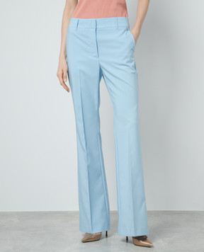 Twinset Blue flared pants with metallic logo 241AP2072