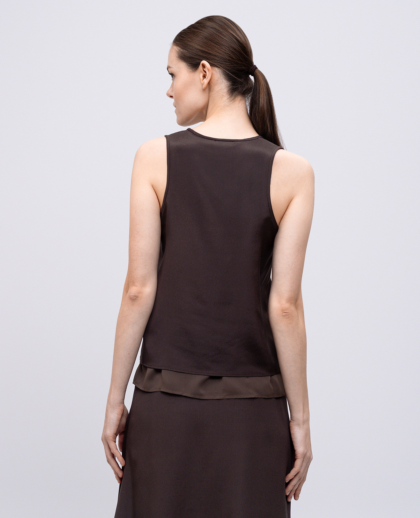 

Brown silk top Peserico