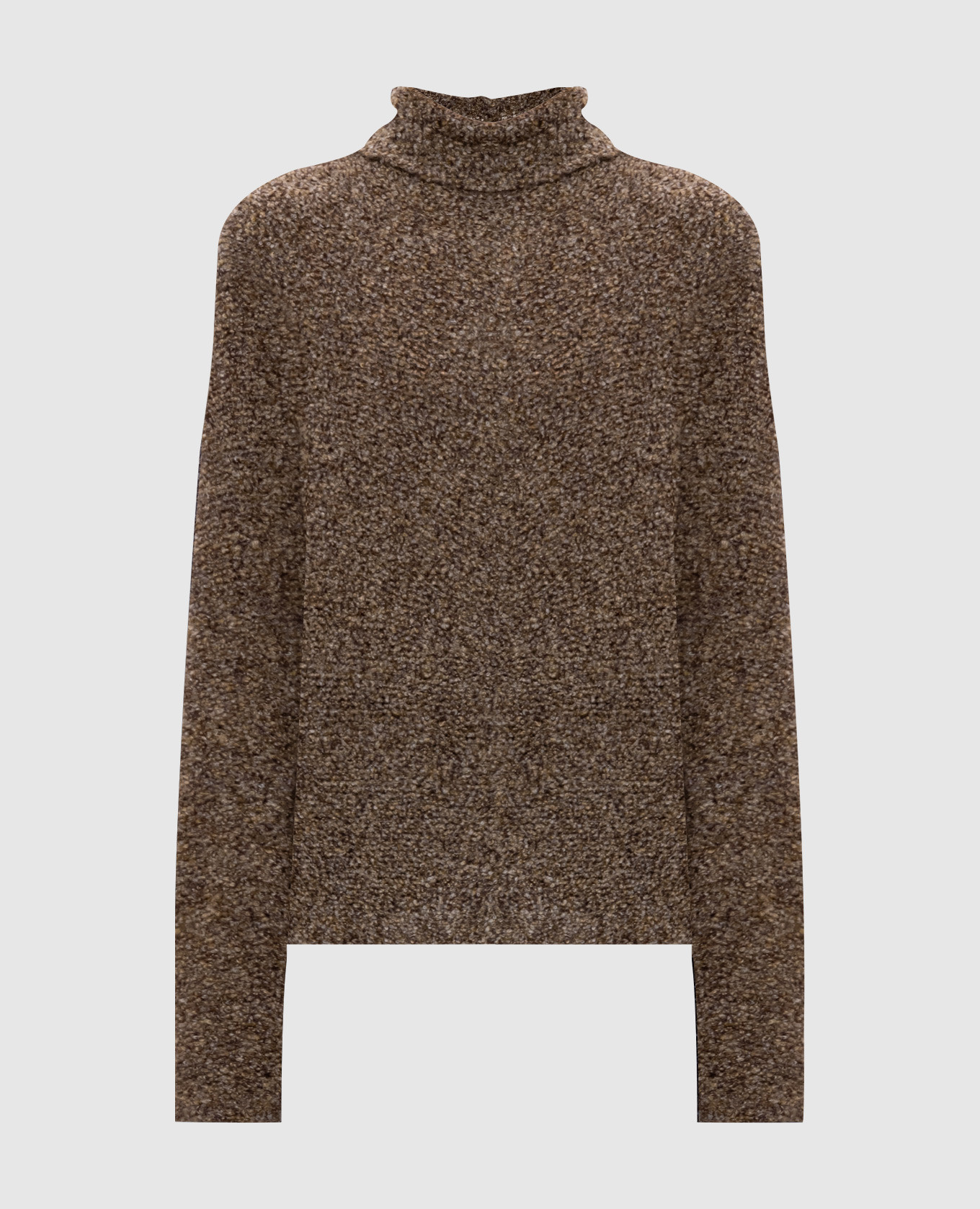 Brown cashmere and silk boucle sweater BOBOUTIC