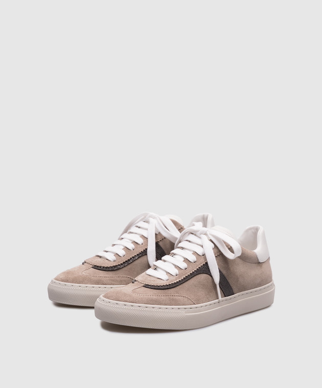 Brunello Cucinelli - Sneakers in pelle scamosciata grigia