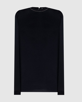 Brunello Cucinelli Black longsleeve with monil chain M0TC8BJ300