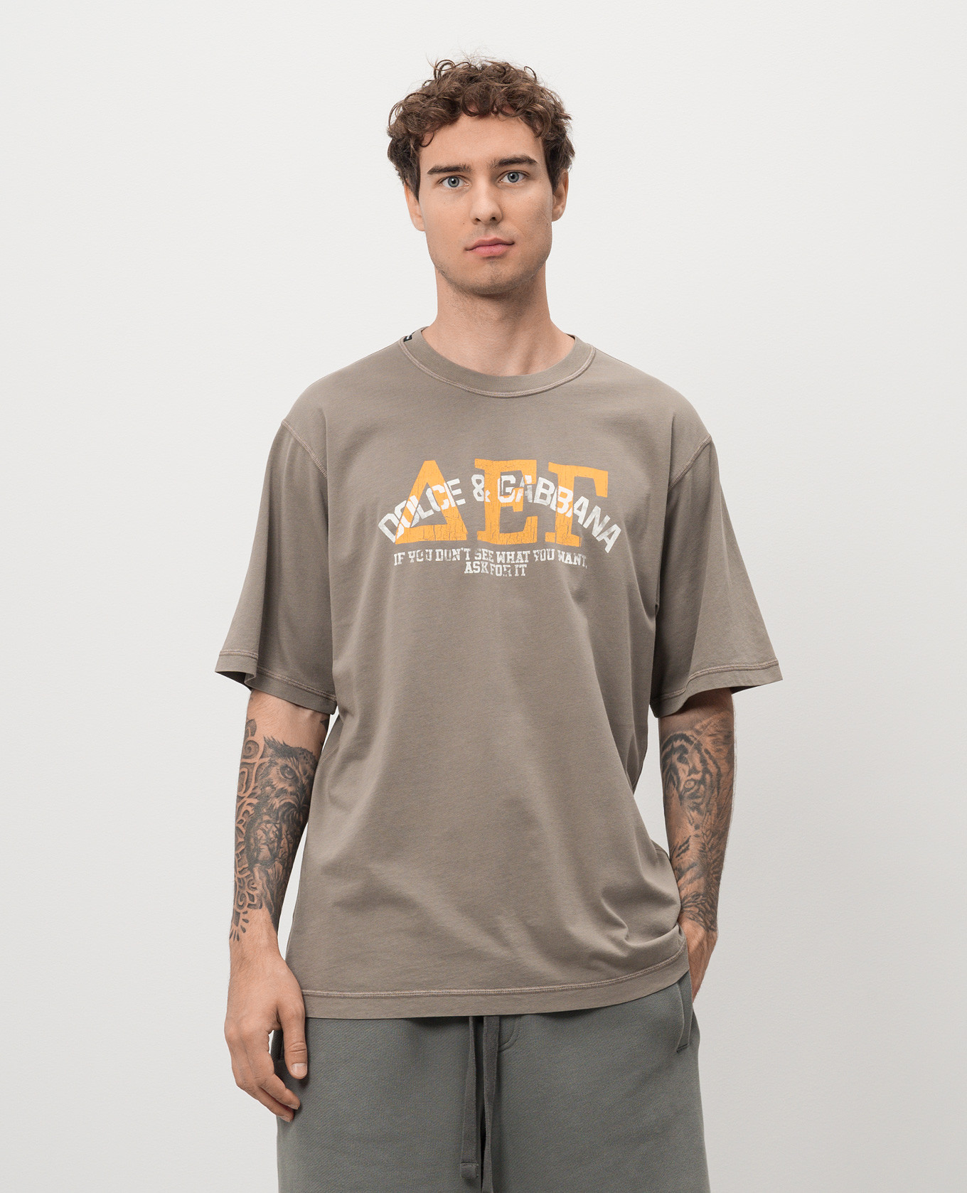 

Gray t-shirt with logo print Dolce&Gabbana, Grey