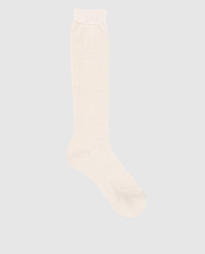 Brunello Cucinelli Beige knee highs with lurex MCSMF0099