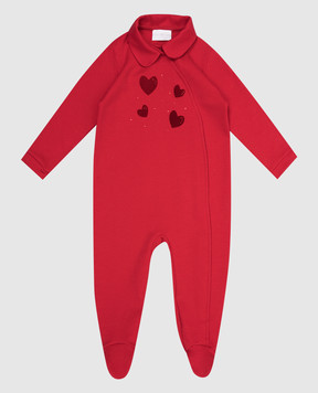 Story Loris Children's red overalls with an application in the form of hearts 63393