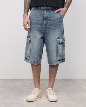 Rhude Blue distressed denim cargo shorts RHPS25SH05012