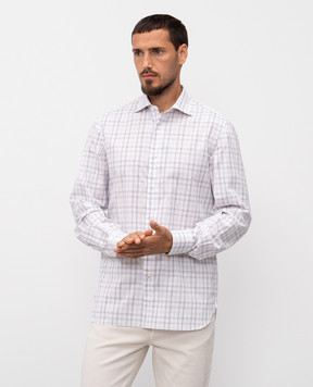 ISAIA White checkered shirt IM10TCC9818