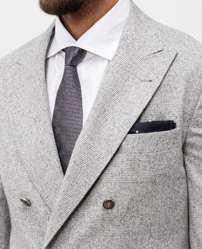 Brunello Cucinelli Blue double-sided printed silk pachet MI8710091