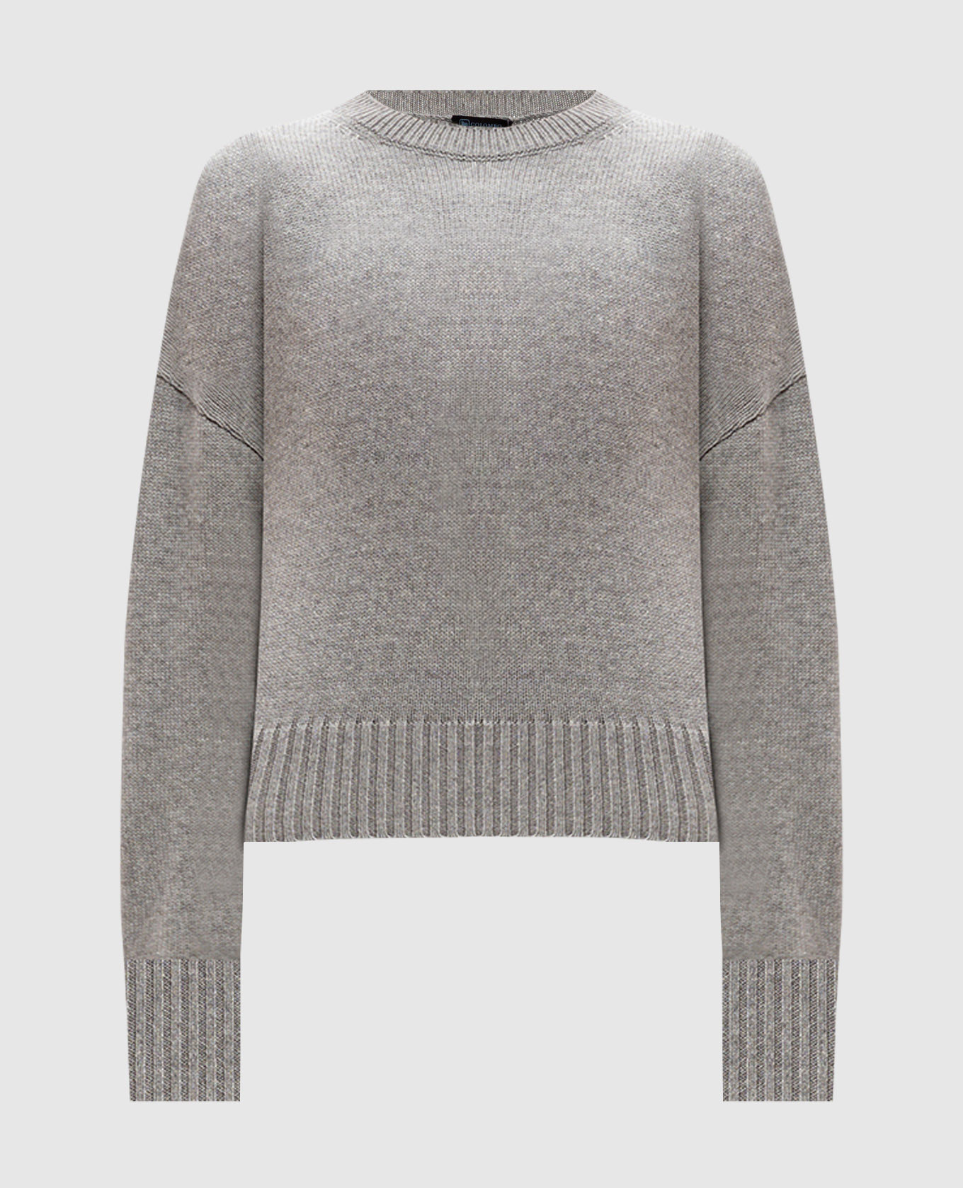 

Gray cashmere sweater with logo COLOMBO, Серый