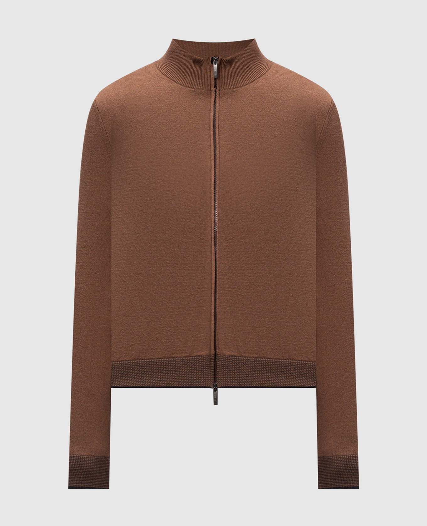 

Brown wool, silk and cashmere cardigan Peserico