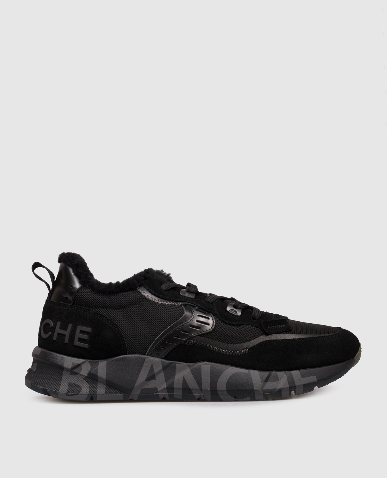 Black combined sneakers CLUB01 with fur Voile Blanche