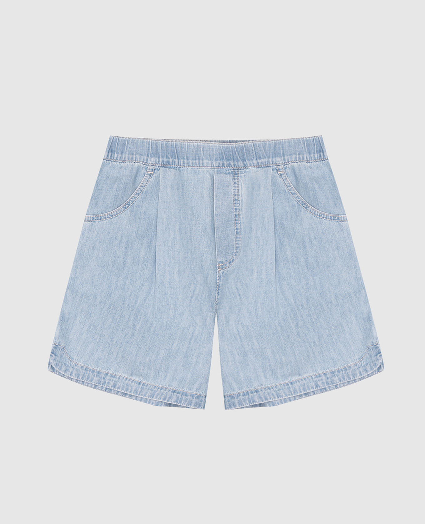 Children&#39;s blue denim shorts Brunello Cucinelli