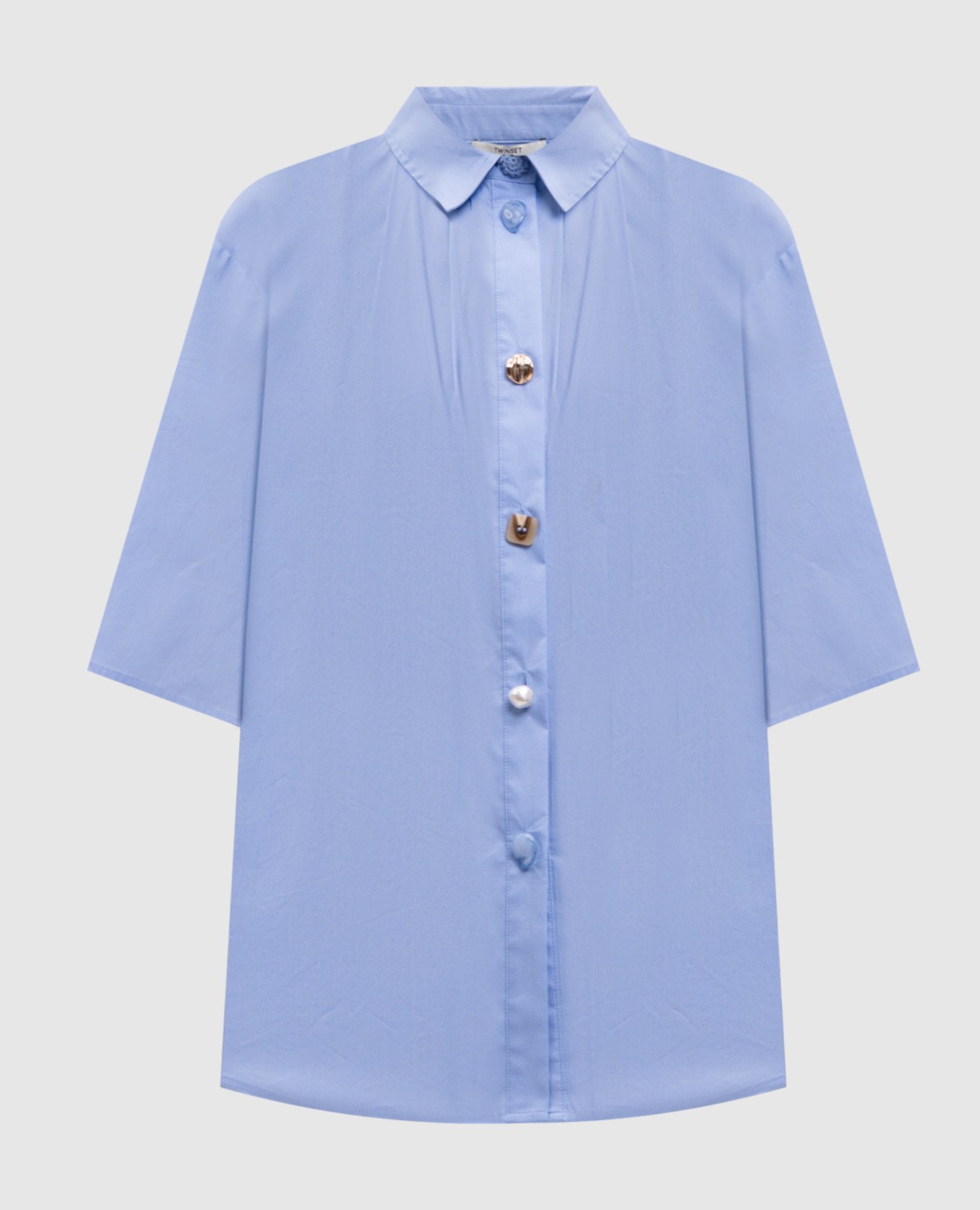 

Blue shirt with logo Twinset, Light blue