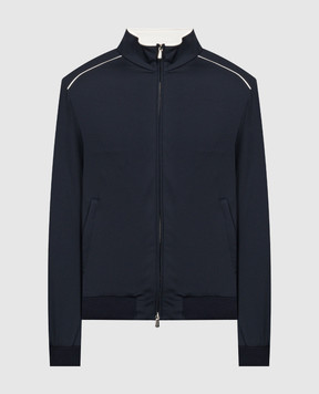 Enrico Mandelli Blue windbreaker with contrasting edging A8L5025338