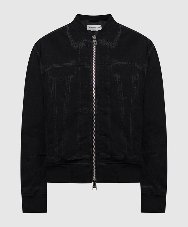 Alexander McQueen - Black denim bomber jacket 787438QTABK - shop