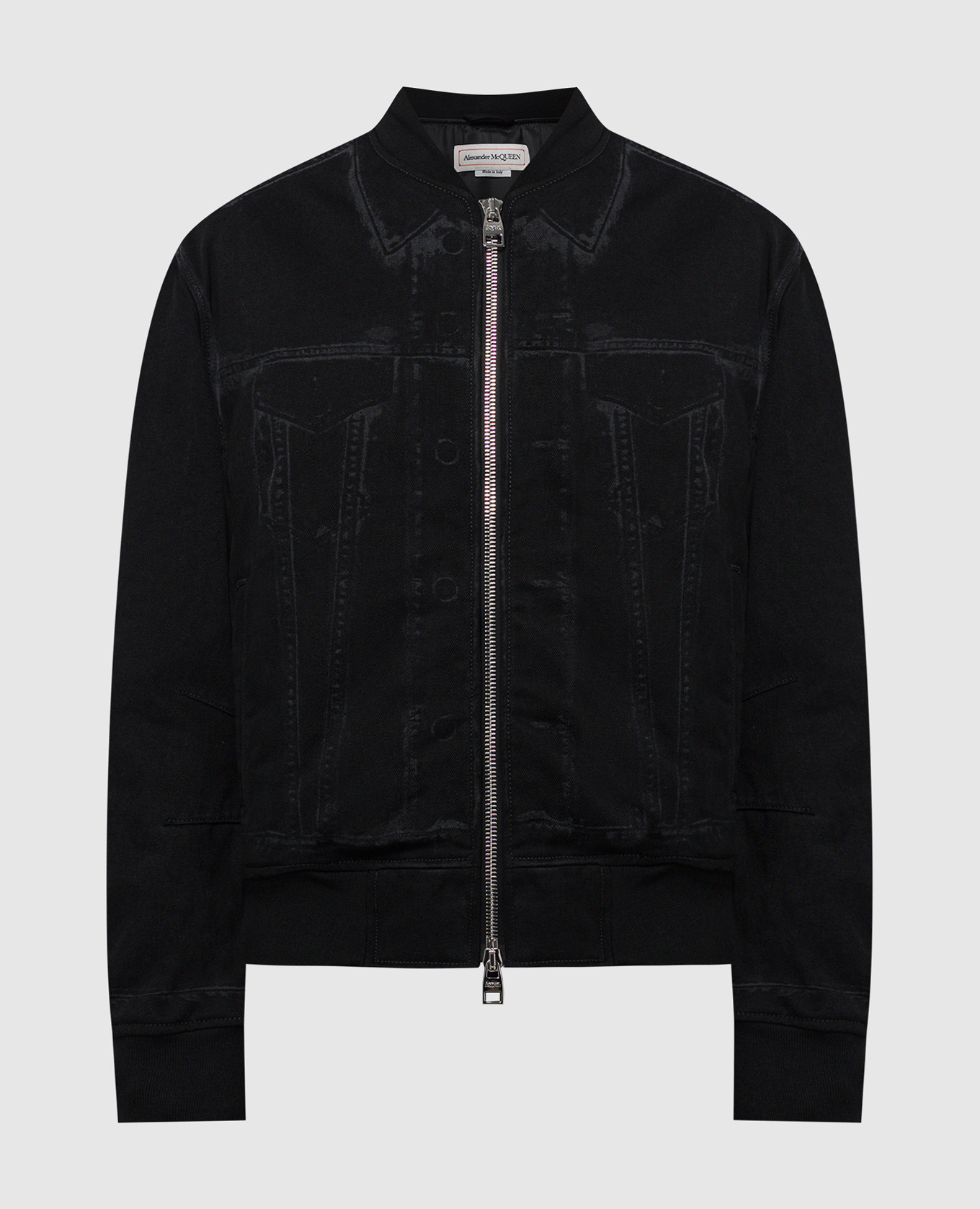 Alexander McQueen Black denim bomber jacket