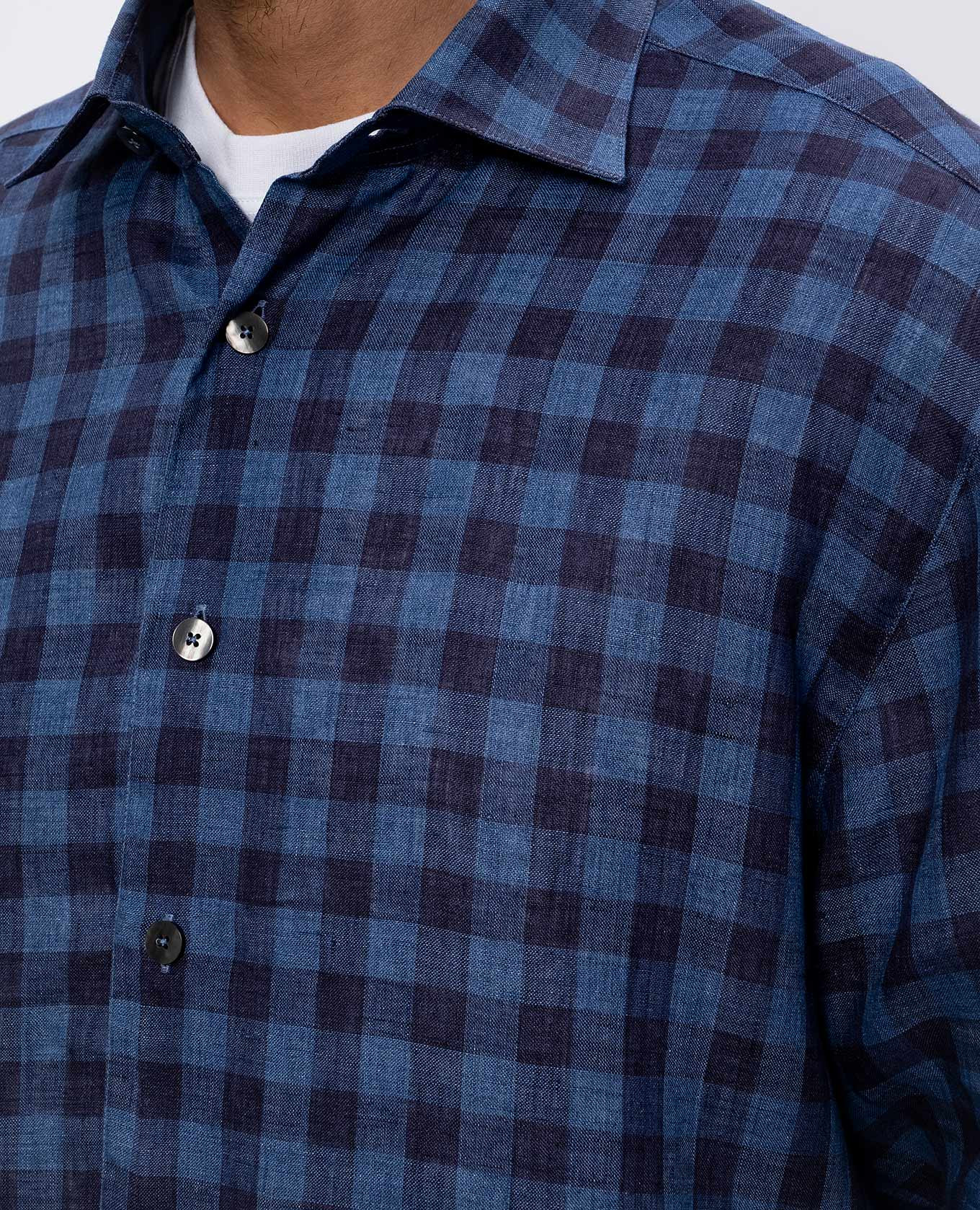 

Blue checked linen shirt Cashmere&Whiskey