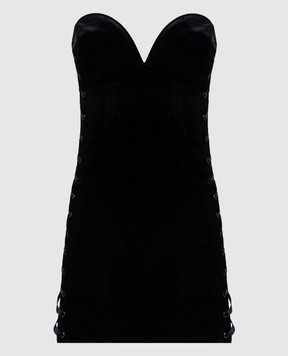 Santa Brands Black velvet lace-up bustier dress VELVETDRESSWITHCONES
