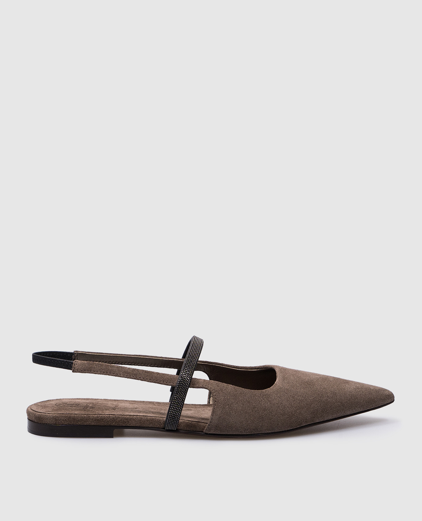 

Brown suede slingbacks with monil chain Brunello Cucinelli