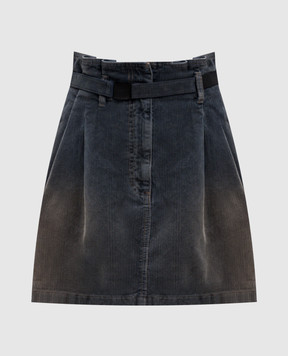 Juun.j Dirty Dying blue corduroy mini skirt JW4X27W54R