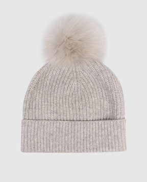 Yves Salomon Enfant Children's gray cashmere hat 20WEA500XXCARD