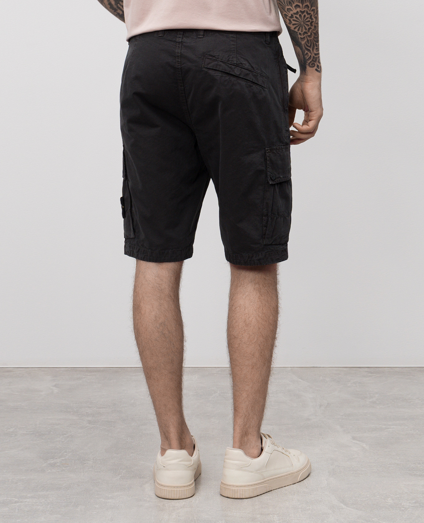 

Grey cargo shorts with logo Stone Island, Blue