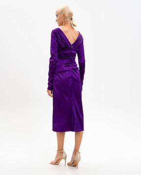 Dolce&Gabbana Purple midi dress with drapery F6DJFTFURHM