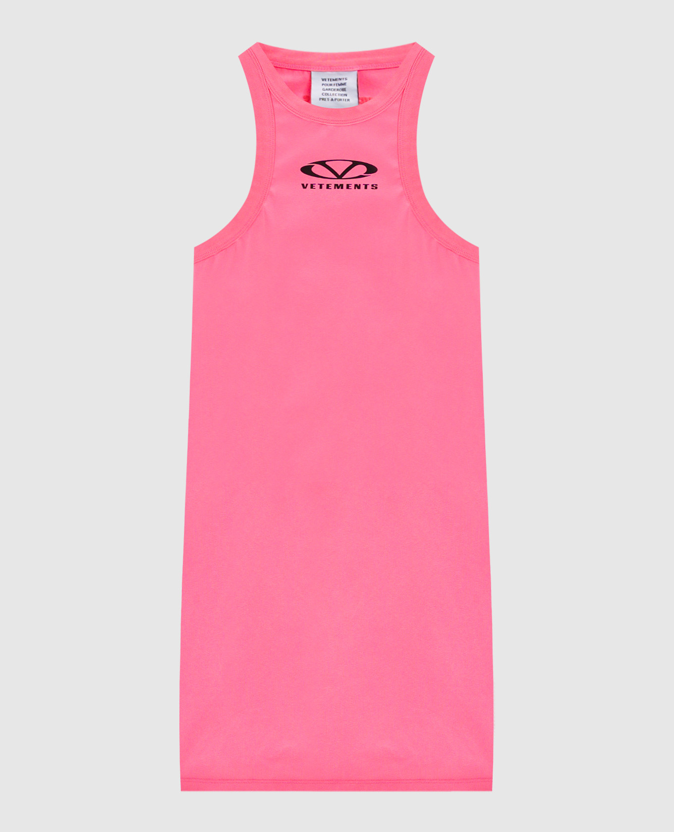 

Pink mini dress with logo Vetements