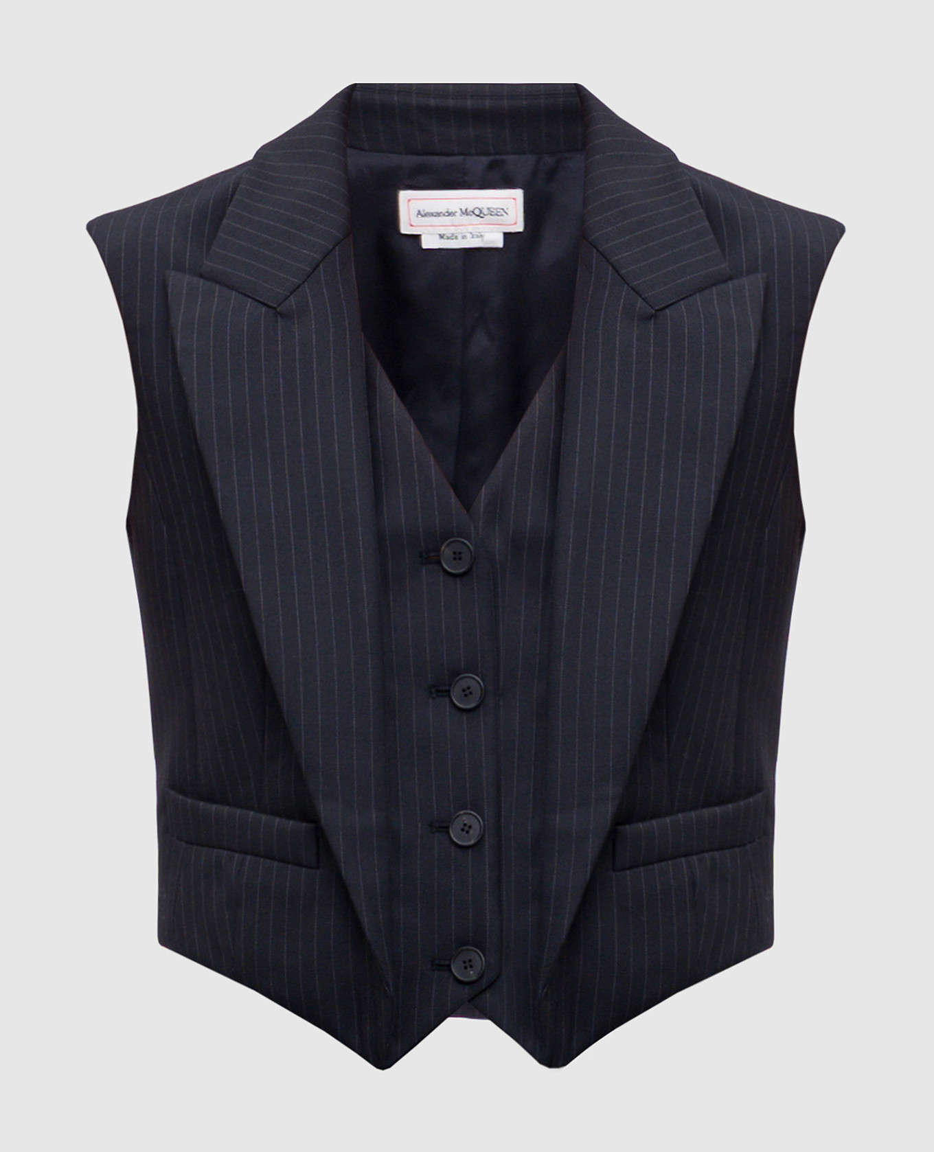 

Black striped wool vest Alexander McQueen
