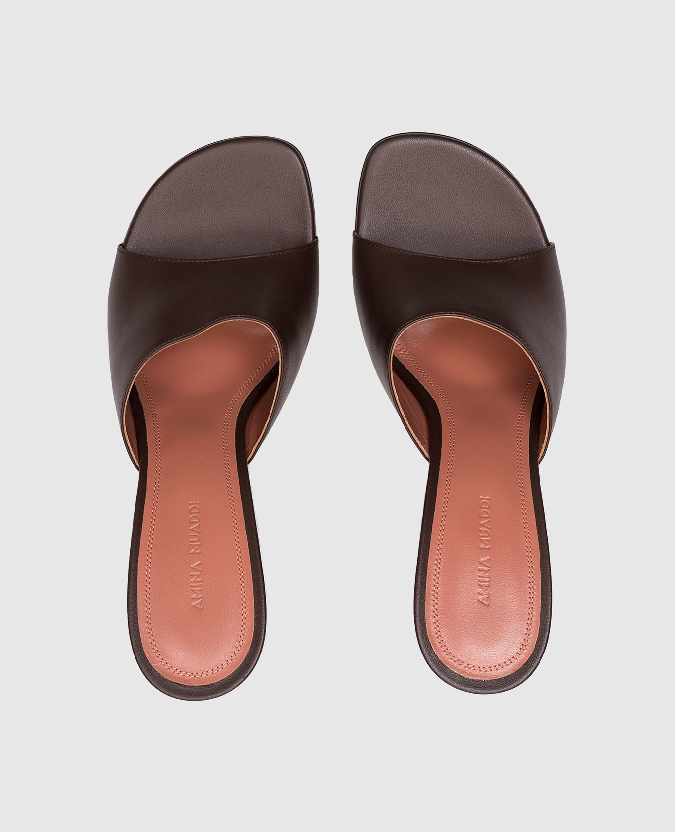 

Taylor brown leather mules Amina Muaddi