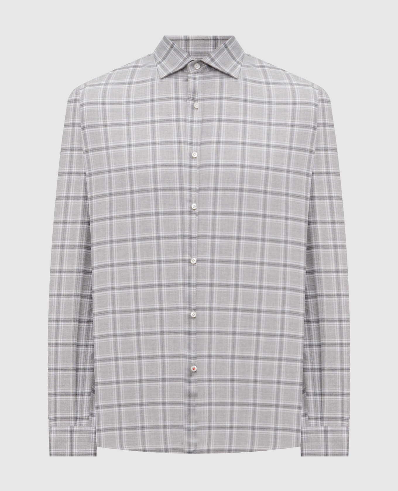 Gray checkered shirt ISAIA