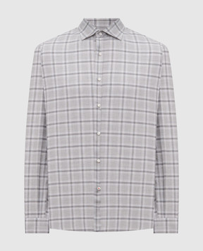ISAIA Gray checkered shirt IM10TCC9903