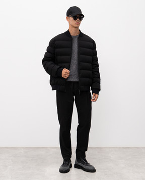 Moncler Black puffer jacket with logo patch K20911A00032598OT