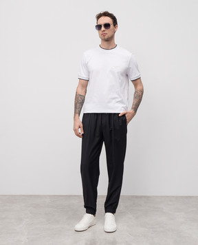Peserico Blue joggers with wool R54175N00Z02588